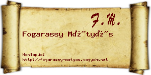 Fogarassy Mátyás névjegykártya