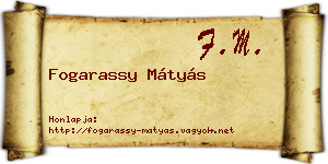 Fogarassy Mátyás névjegykártya